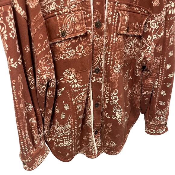 Free People West Coast Bandana Print Ruby Jacket in Copper Combo Womens Medium - Picture 2 of 6
